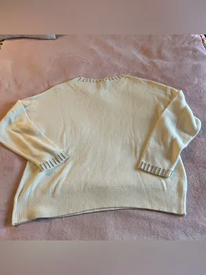 Express white long sleeve crew neck sweater rhinestone embellishments size L thumbnail 2