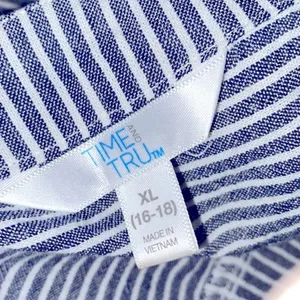 TIME & TRU striped top size XLarge linen blend tie front thumbnail 3