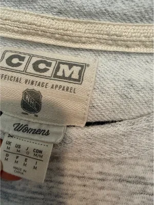 CCM Women's Medium Vintage NHL Sweatshirt Grey Hockey Logo thumbnail 2