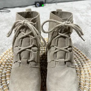 Sorel Women’s Evie Lace-Up Waterproof Suede Ankle Bootie Casual in Beige 7.5 thumbnail 8
