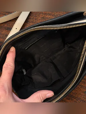 Marc by Marc Jacobs Sia Black Cream Leather Crossbody Bag Colorblock Purse 2010s thumbnail 5