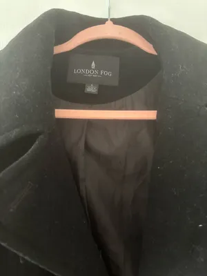 London Fog Black Double Breasted Peacoat Women’s Size L thumbnail 5