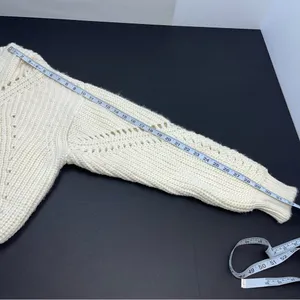 Apiece‎ Apart Cream Crewneck Wool Sweater APPROX. Size LARGE No Size Tag *FLAWED thumbnail 12