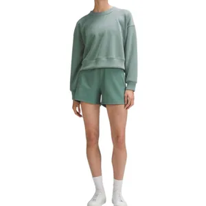 Lululemon Softstreme Perfectly Oversized Cropped Crew Medium Forest thumbnail 9