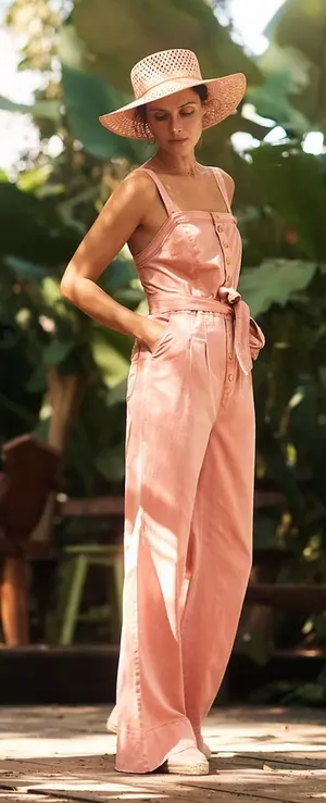 Pilcro Anthropologie | NWT Desmond Wide-Leg Jumpsuit Pink | Sz 2 thumbnail 1