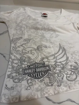 Harley Davidson white long sleeve shirt thumbnail 1