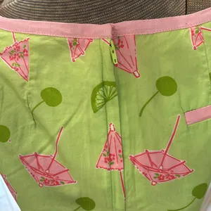Lilly Pulitzer fully lined pink and green umbrella print pencil skirt thumbnail 5