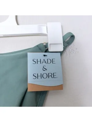 Shade & Shore NWT Ring Accent High Leg Extra Cheeky Bikini Bottom XS Green thumbnail 5