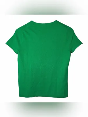 J. Crew 100% Cashmere Short Sleeve Sweater Top Kelly Green Size Small Crewneck thumbnail 4
