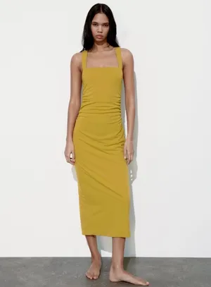 Zara Blogger Favorite Open Back Drape Dress thumbnail 4