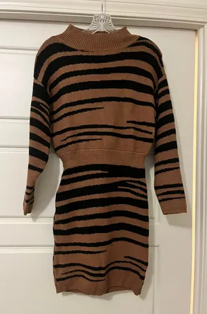 Lush Tiger Striped Sweater Dress thumbnail 1