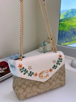 Coach Tammie Shoulder Bag In Signature Canvas With Floral Whipstitch ca016 thumbnail 6