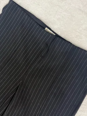 Maeve Anthropologie Margot Kick-Flare Cropped Pinstripe Pants Black thumbnail 5