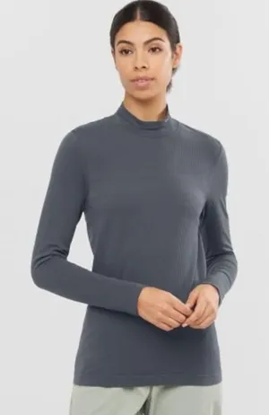 Salomon Essential Warm Top Base Layer Mock Neck Long Sleeve Size Large NEW thumbnail 1