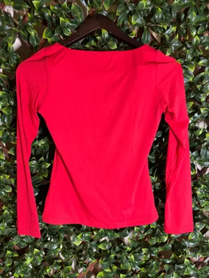 Red long sleeve top size medium thumbnail 2