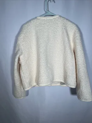 Future Collective Womens Teddy Lady Chain Jacket Large White/Cream Gold thumbnail 5