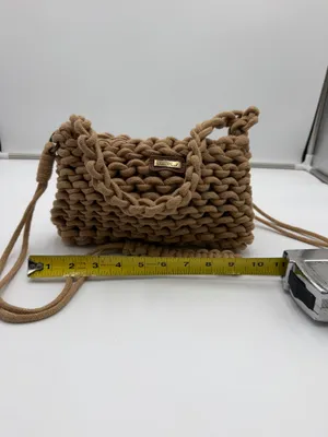 Sun N Sand Chunky Crochet Rope Shoulder Crossbody Bag Tan Boho Y2K thumbnail 5
