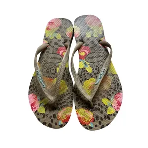 Havaianas flip flops floral print sz 7/8 thumbnail 2