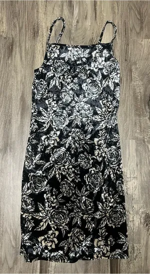 Billabong Mystic Dream Floral Velvet Mini Slip Dress Size Medium 90s Grunge thumbnail 1