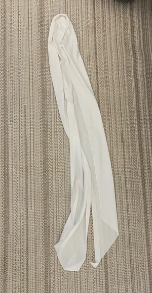 white maxi dress with scarf thumbnail 4