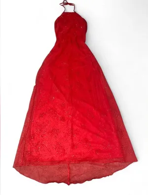 Windsor Red Maxi Halter Neck Sparkly Dress thumbnail 1