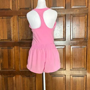 Aerie Offline Pink Athletic Romper Jumpsuit Women's Size Large L‎ Racerback thumbnail 3