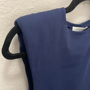 Aritzia Women's Navy Blue Padded-Shoulder Bodysuit thumbnail 3