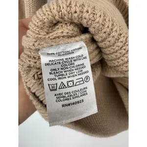 LOFT XS Tan Puff Sleeve Cardigan 100% Cotton V Neck Balloon Sleeve Sweater thumbnail 4