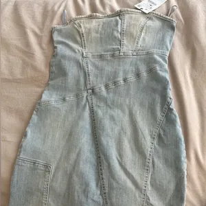 NWT Zara Denim Strapless Mini Dress thumbnail 3