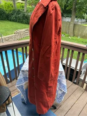 Club Monaco Ohdette Brick Red Long Trench Coat Women’s M Medium MSRP $329 thumbnail 4