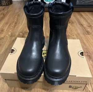 DR MARTENS Anistone lo black leather boots booties shoes new thumbnail 2