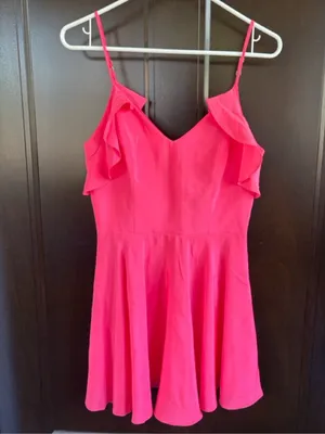 EUC Amanda Uprichard Silk Tate Dress Fluro Pink Size XS thumbnail 4