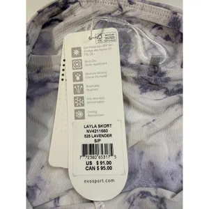 N'vo Layla‎ Skort Lavender Marble Print LivCool UPF 50 Golf Tennis Skirt Med NWT thumbnail 7