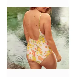 Aerie‎ Printed Ruffle Keyhole One Piece Floral Swimsuit thumbnail 7