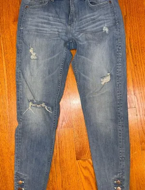 🍎Zara Distressed Light Blue Skinny Jeans thumbnail 1