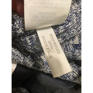 J.Crew Womens‎ XL Blue Marled 100% Merino Wool Wide Rib Mockneck Sweater Raglan thumbnail 11