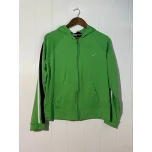 Vintage Y2K Nike Womens XL 16-18 Green Hooded Track Jacket Full Zip Striped thumbnail 2