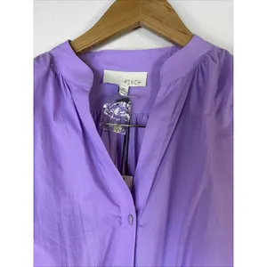 Pinch Mini Dress Womens Med Purple Pleated Puff Sleeve Boho Preppy smocked NWT thumbnail 6