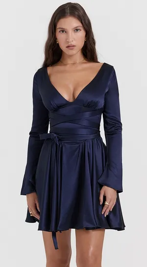 NWT house of CB Dominique Navy Blue Women's mini Dress thumbnail 1