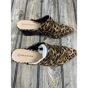 Massini Women's Emily Leopard block heeled Mules SZ 10 thumbnail 2