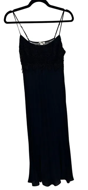 Flora Black Lace Bodice Slip Dress Witchy Whimsigoth Dark Romantic Womens Medium thumbnail 1