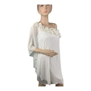 Max and Cleo Womens Eggshell One Shoulder Ruffle Cocktail Dress SAB6Q985 Size‎ 2 thumbnail 3