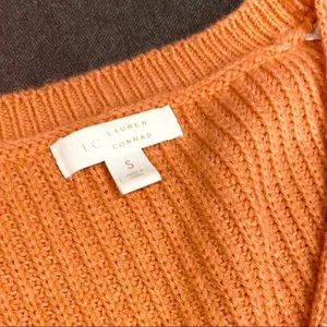 LC Lauren‎ Conrad V Neck Coral Knit Bell sleeved Sweater Size S Feminine thumbnail 5