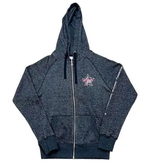 PBR Professional Bull Riders Grey Silver‎ Metallic Full Zip Jacket Size Small thumbnail 1