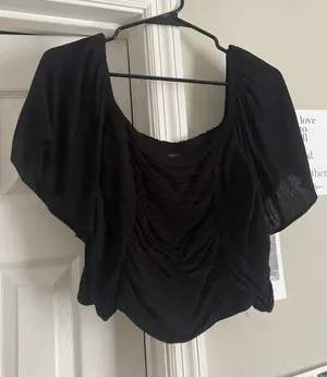 Black Cropped Formal Top thumbnail 1