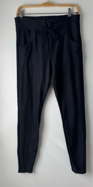 Black Drawstring Pants, Large thumbnail 1