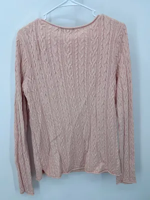 Ralph Lauren Pink Cable-Knit Crewneck Sweater thumbnail 4
