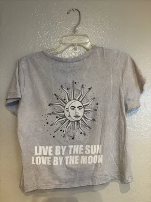 On Fire Stonewash Light Gray Sun & Moon Graphic Tee thumbnail 5