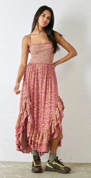 Free People Pink One I Love Midi Dress thumbnail 1