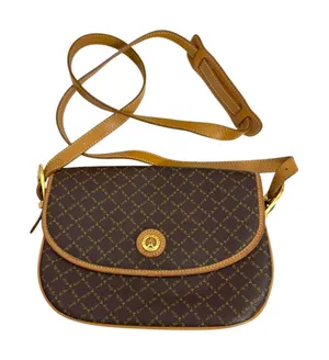 La Tour Eiffel Brown Leather Crossbody Purse Handbag Bag thumbnail 1